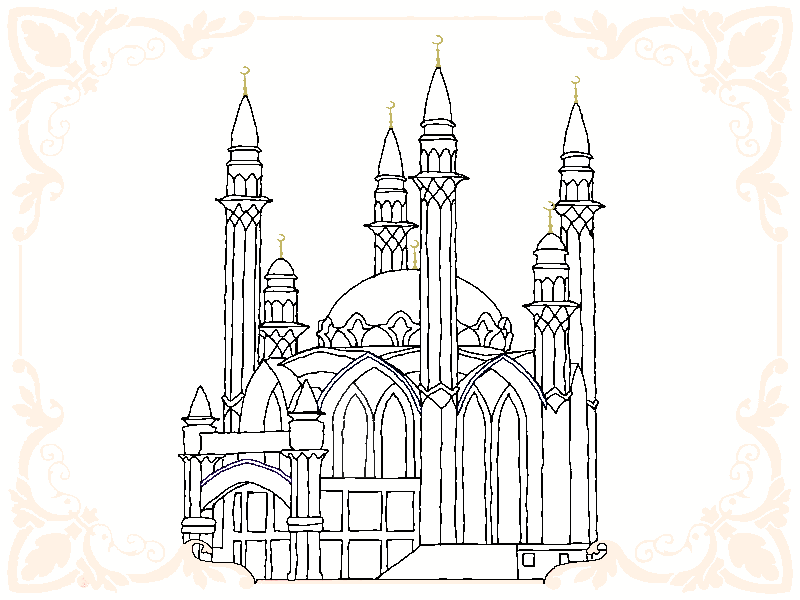 раскраска мечеть Кул Шариф